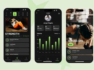 Fitness tracker and Exercise ui