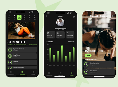 Fitness tracker and Exercise ui
