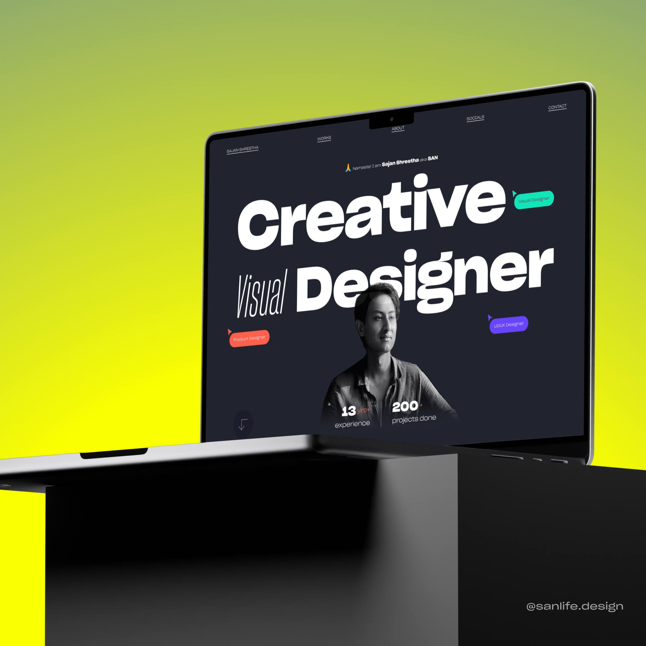 San - Personal Website Portfolio adobe xd branding design design process designer logo map mobile ui personal portfolio portfolio website product design ui uiux