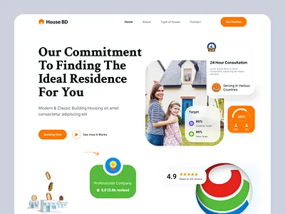 Natural: Real Estate Website appartment booking clean design footer hero banner home page landing page natural order real estate real estate website residence web design