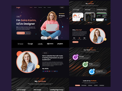 Personal protfolio website design landing page protfolio protfolio website ui ui design uiux uiux design ux web design website website design