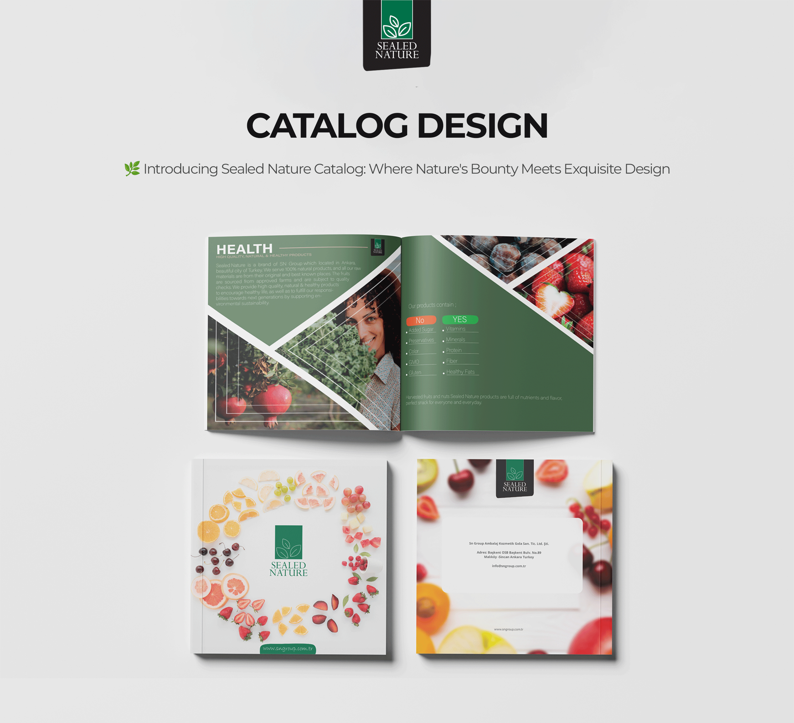 Sealed Nature Catalog Design branding catalog design graphic design juice cattalog natural catalog sealed nature catalog design