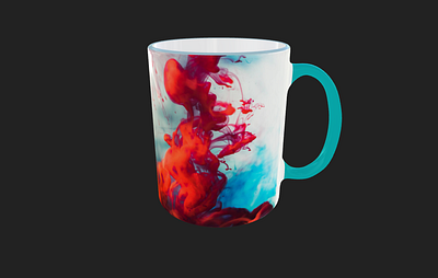 Ink in water mug mock-up design 3d mock up design