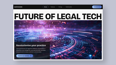 Futuristic legal tech landing page creativedesign digitalsolutions futuristic landingpage lawtech legaltech moderndesign techinnovation uiinspiration uxdesign webdesign websiteconcept