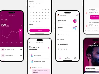 App app calendar chat dashbord health healthtech home identity interface layout login ui ux