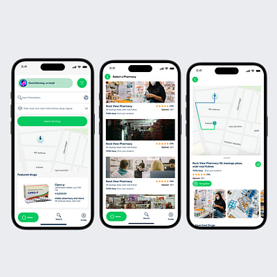 prescription pharmacy location app dailyui design illustration product design typography ui uiux user experience ux