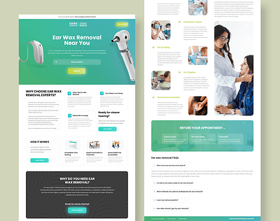 Landing Page Design for EarWaxExperts branding graphic design illustration landingpage logo mobileapp mockup motion graphics ui uiux ux vector webapp