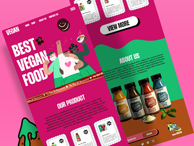 Organic food landing page design best landing page best ui food landing page food ui food website homepage design landing page modern design modern ui design organic food website retro landing page retro web ui retro website ui vintage website web ui website ui