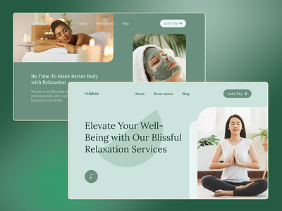 Relakza - Landing Page Exploration landing page minimalism relax relaxation simple ui user interface