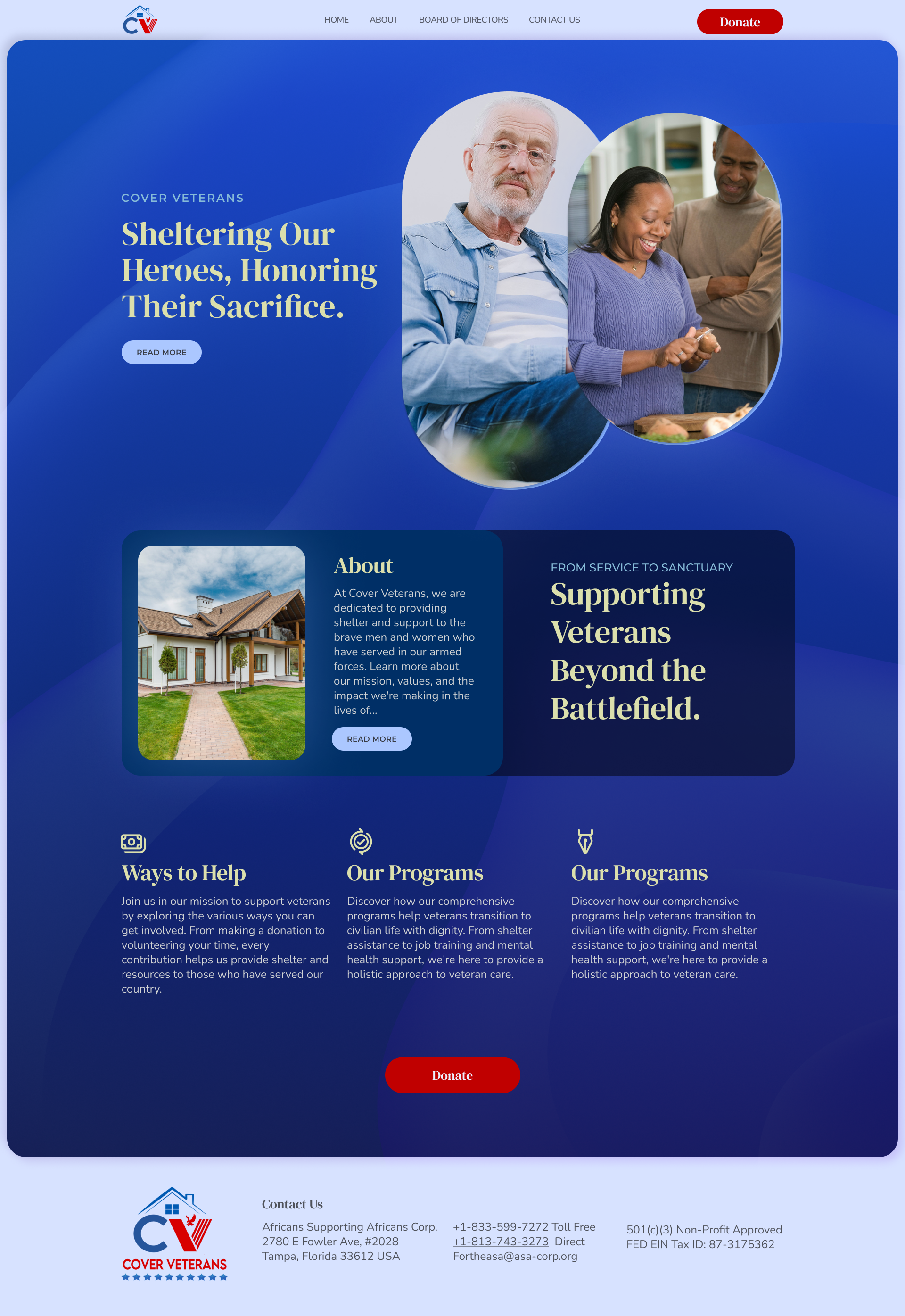 Cover Veterans - Homepage UI cover figma homepage lading page shelter support ui us veteran ux website