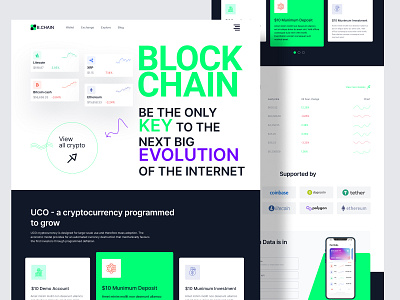 Block Chain Website Design animation app design block chain block chain landing page block chain website crypto website design graphic design landing page logo mobile ui online money ui ux website design