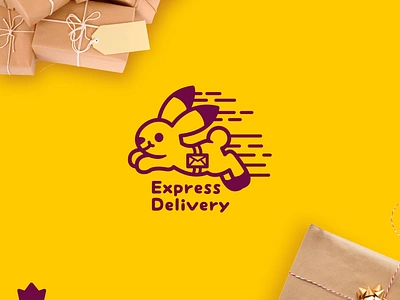 Express Delivery Logo Design branding courier delivery design digital express fast graphic design hare logo logo design mail parcel parcels quick rabbit service speed usagi vector