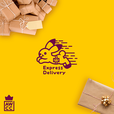Express Delivery Logo Design branding courier delivery design digital express fast graphic design hare logo logo design mail parcel parcels quick rabbit service speed usagi vector