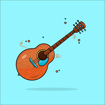 Vector Guitar Illustration artist design designer digitalart flat flatdesign guitar illustartor illustration illustrationdesigner music sketch vector vector art vectorillustration