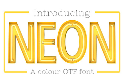 Neon - OTF Colour Font alphabet bold bright colour display florescent font headline illuminated letter lettering neon otf colour font opentype style text tube type typescript typography yellow