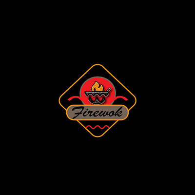 Emblem Logo for "FIREWOK" Noodles Brand!! animation brand identity branding design graphic design graphic designer illustration logo motion graphics vector