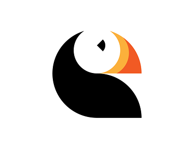 Puffin Logo bird exotic geliskhanov logo logomark logotype mark minimal puffin