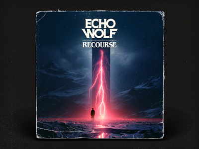 Echo Wolf - Recourse 80s album art grunge logo photoshop retro sci fi synthwave texture track art typography
