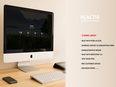 Reactia – Coming soon Template