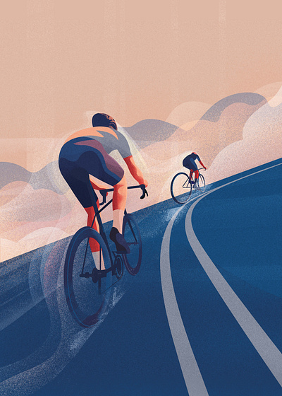 Movement bike biking colorful cyclist design illustration nature sport illustration vector
