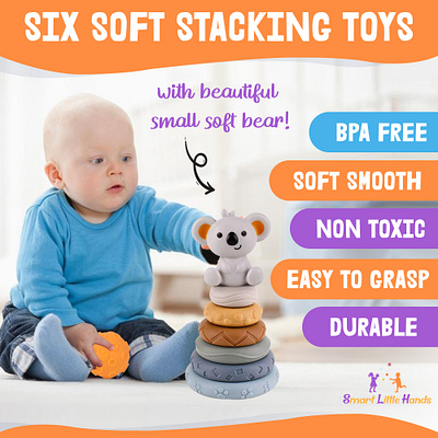 Baby Soft Stacking Toys Listing Images amazon amazon a plus content amazon ebc amazon images amazon infographic amazon listing images amazon pictures amazon product photos branding design gallery images graphic design
