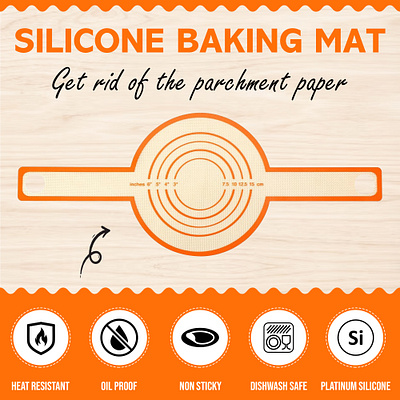 Silicone Baking Mat Listing Images amazon amazon a plus content amazon ebc amazon images amazon infographic amazon listing images amazon pictures branding design graphic design