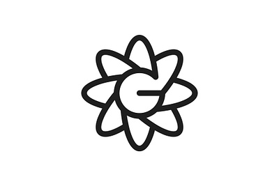 Orbital atom G letter logo atom creative g letter logo orbit