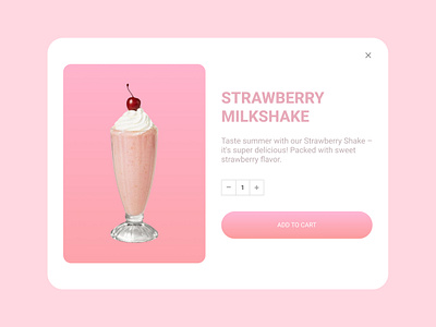 Strawberry milkshake product card design product card ui web design website design