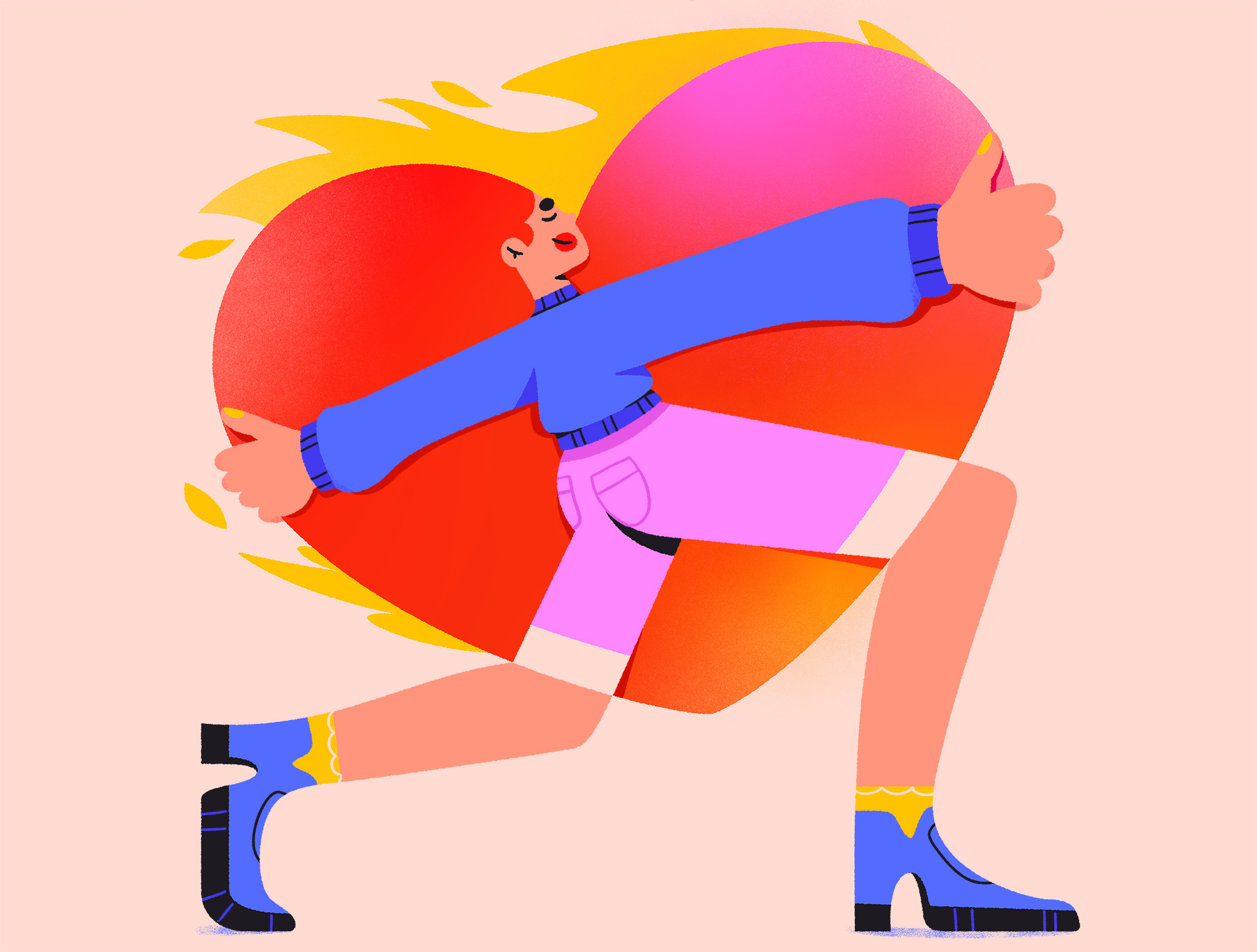 Love 2dart art cartoon character design girl heart illustration love procreate vector