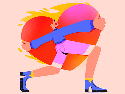 Love 2dart art cartoon character design girl heart illustration love procreate vector