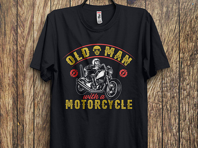 OLD MAN WITH A MOTORCYCLE T-SHIRT DESIGN bike bike t shirt design design graphic design graphics design honda illustration motorcycle motorcycle t shirt motorcycle t shirt design old old man old man t shirt design old man with a motorcycle ride t shirt t shirt design typo typography vector