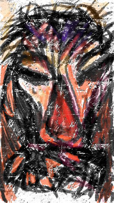 Portrait 0001 (Shakes) art colours creature digital drawing face fantasy head human paint skull watercolour