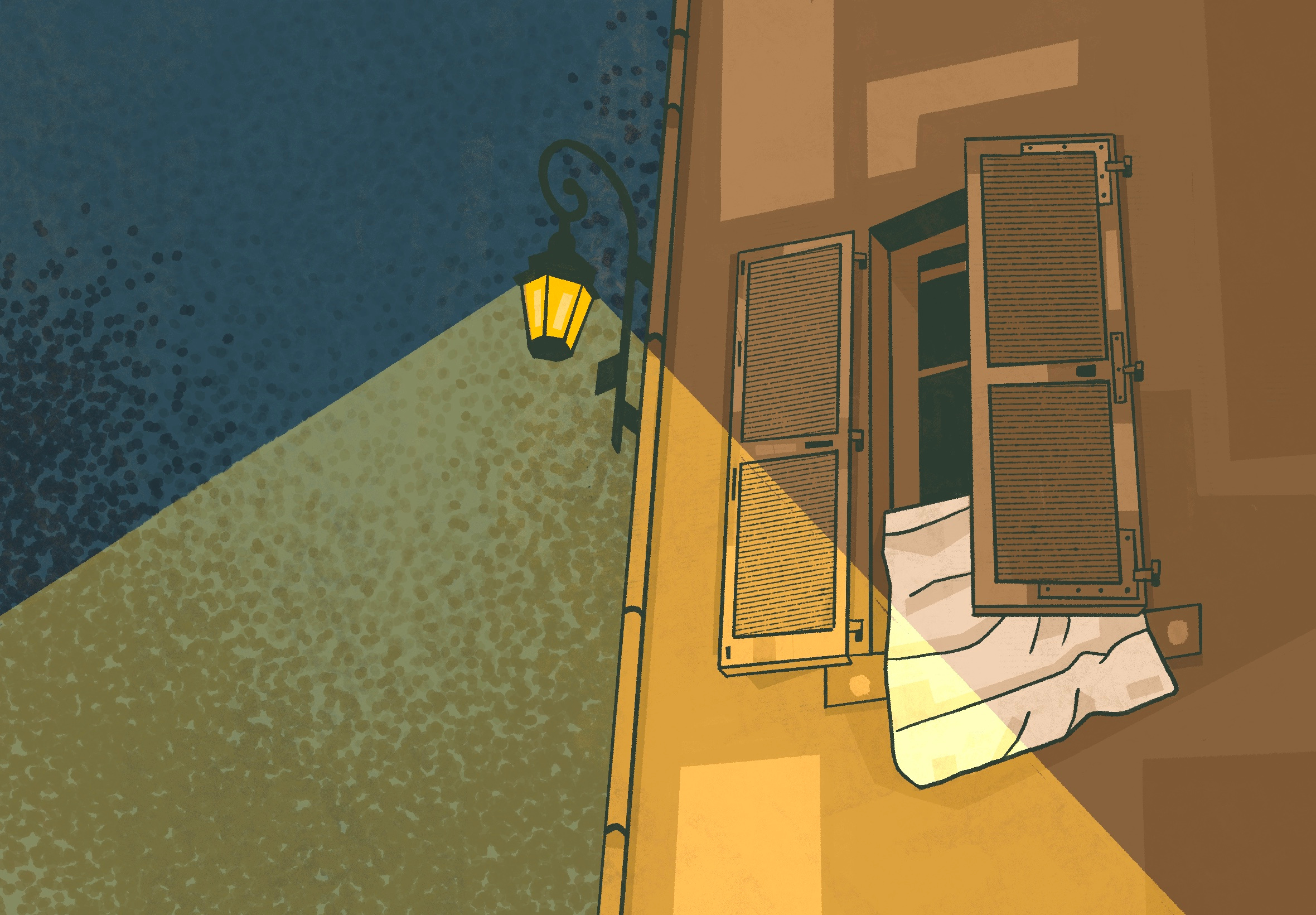 Night In France a night in france art direction city cozy dark france french illo illustration landscape light procreate texture village