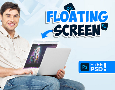 Floating Screen Mockup l Free Download graphic design youtuber