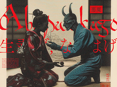 Edo Horror Series: The Exchange demon demonic design devil edo folklore historic horror japan japanese poster samurai type typography vintage