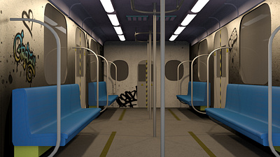 3d train interior model and design 3d design graphic design