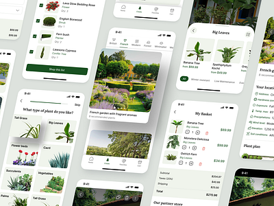 Garden remodel | Mobile app app design exotic garden green mobile plants prototype remodel shopping ui ux
