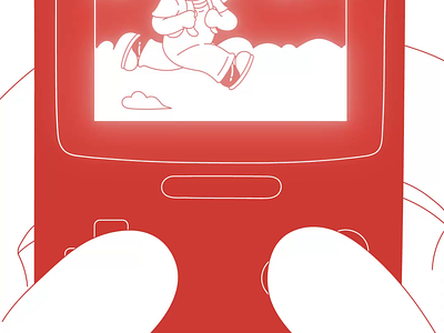 Game Boy Animation 2d animation animé character cute dessin doodle game illustrateur illustration illustrator line loop motion design motion graphics move nintendo play vector video
