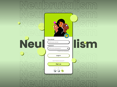 Neubrutalism Login Screen Design app dailyui design figma login screen neubrutalism trend ui ui challenge uiux