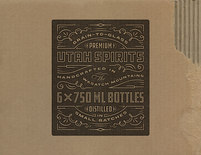 Utah Spirits alcohol decorative design filigree graphic design illustration lettering packaging print spirits typography