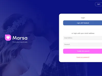 Marsa - Elevate Your Dating Experience with Intuitive UI app blue dating girl love man marrage meet pink ui ux website wedding