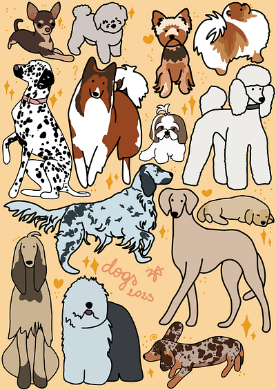 Dog Variety animal art design graphic design illustration logo