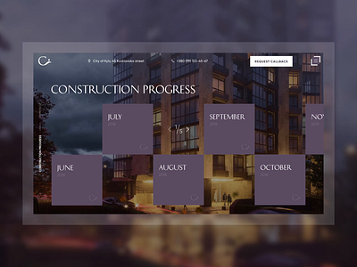 Construction Progress – Slider UI/UX interface real estate slide slider ui uiux ux web design