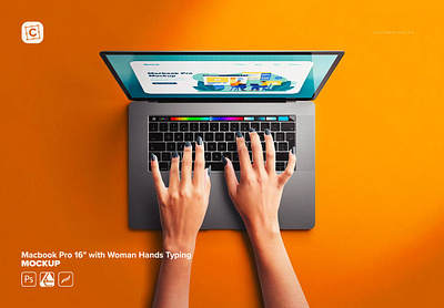 Macbook Pro 16 with Woman Hands apple business communication computer design desktop device digital display electronic keyboard macbook pro notebook technology website workplace