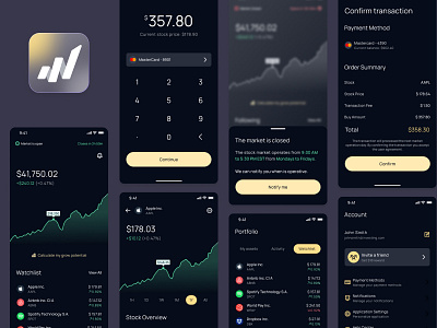 Invest UI Kit figma finance invest app invest ui investing money stock stock app template trading app ui ui design ux