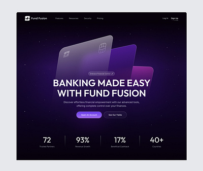 Fintech platform // Hero section bank banking banking website credit card finance financial fintech fintech saas graphic design landing page saas saas product saas website ui ui design web design