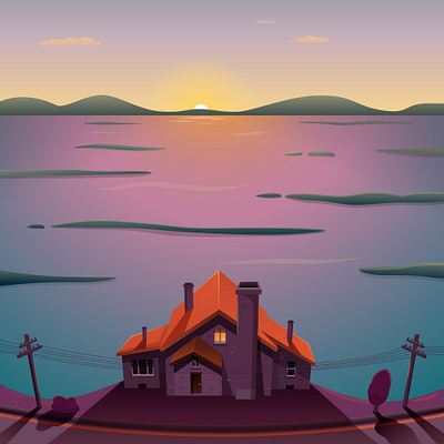 Lake illustration vector