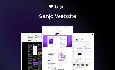 Senja Website branding graphic design landing page landing page design saas senja website system as a service ui ui design uiux ux web design website design