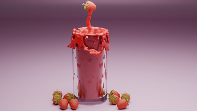 strawberry juice 3d 3d juice juice 3d jus de fraise 3d strawberry juice