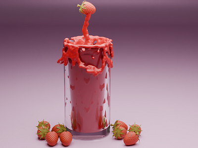 strawberry juice 3d 3d juice juice 3d jus de fraise 3d strawberry juice